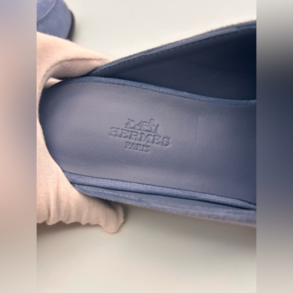 Hermès Iota Mule New In Box Blue Ciel Size 37 - Picture 14 of 16